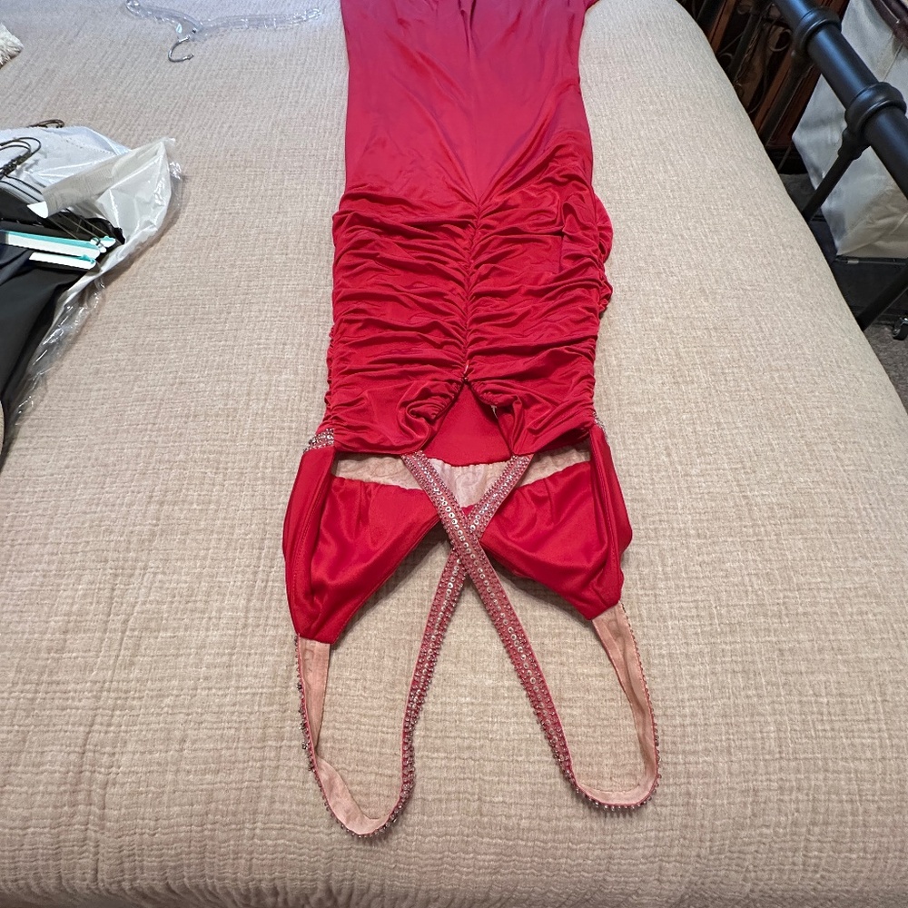 NiteLine Red Ruched Evening/Prom Dress - Picture 8 of 9
